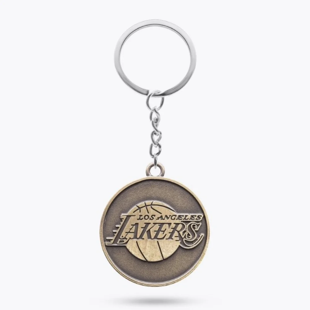 NBA Los Angeles Lakers Basketball Metal Gold Keychain NEW Lebron James